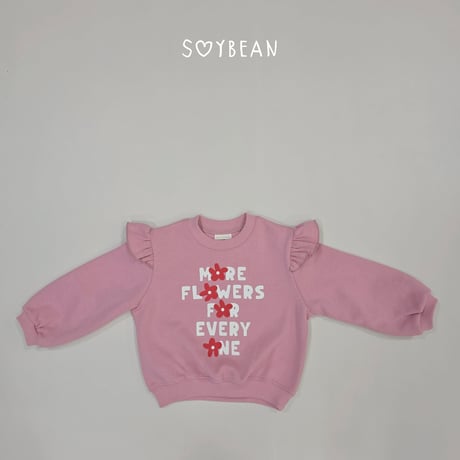 soybean/87. plan ) flower fril man-to-man XS-XL