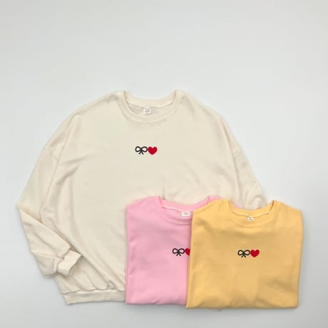 haroharo/37. ribbon heart man-to-man FREE(105SIZE)