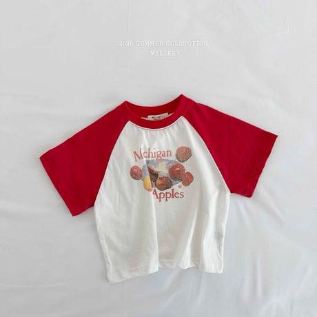 melikey/112. apple raglan T-shirt XS-XL