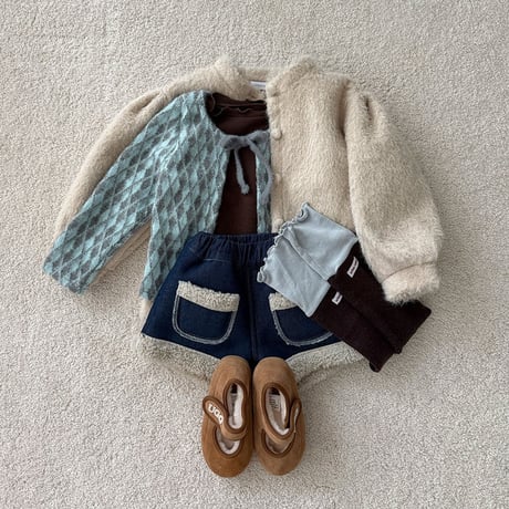 urbanrabbit/16. Shearling Denim Shorts XS-XL