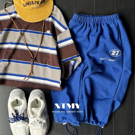 nicetomeetyou/40. border multi T-shirt JS-JL