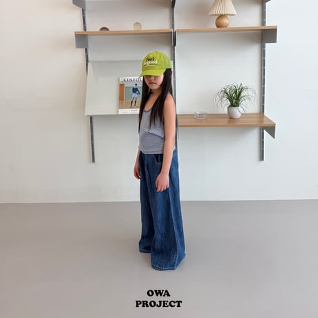 owa/48. wide linen denim pants JS-JL