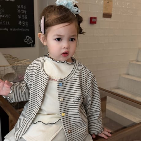 aiai/72. natural stripe cardigan XS-L