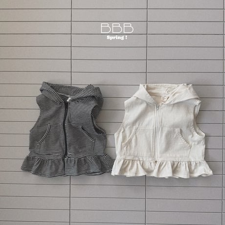 bellabambina/16. shirring hood vest XS-XL