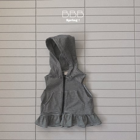 bellabambina/16. shirring hood vest XS-XL