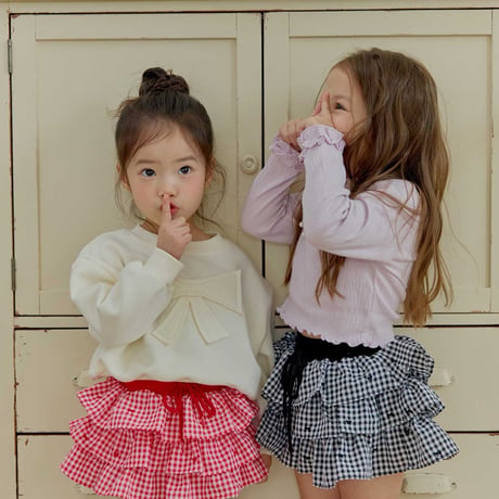melikey/42. check ribbon kangkang skirt JS-JM