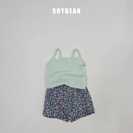 soybean/158. plan ) strawberry flower sleeveless updown set XS-XL
