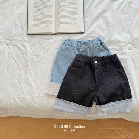 ninibello/120. checkcheck rollup denim ( 6bu ) pants 2XL