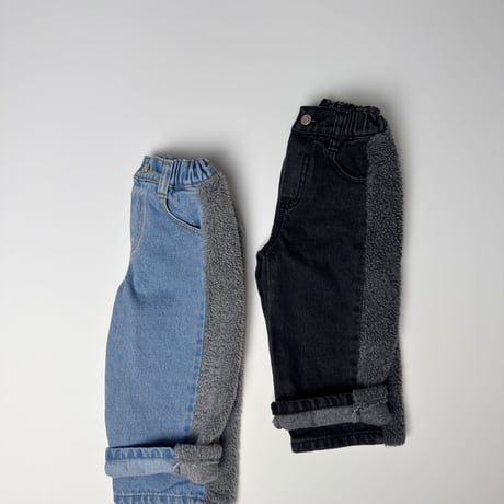 andbutter/58. Sherpa Line Denim Pants XS-XL