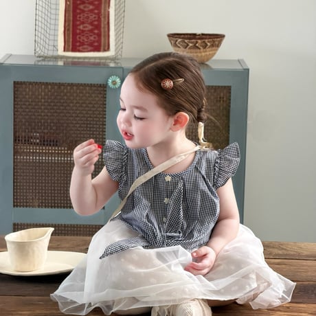aiai/40. check syasya bollero one-piece S(6M-2Y)-XL(4-5Y)