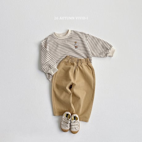 vividi/175. stripe bear embroidery updown  XS-XL