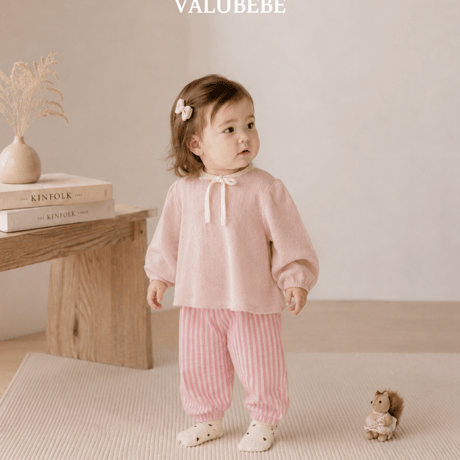 valubebe/86. creamy ribbon puff T-shirt 6M-S