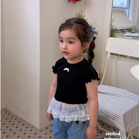 secondmoment/64. popo ribbon T-shirt JS-JL