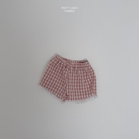lindo/15. check fril shorts  XS-XL