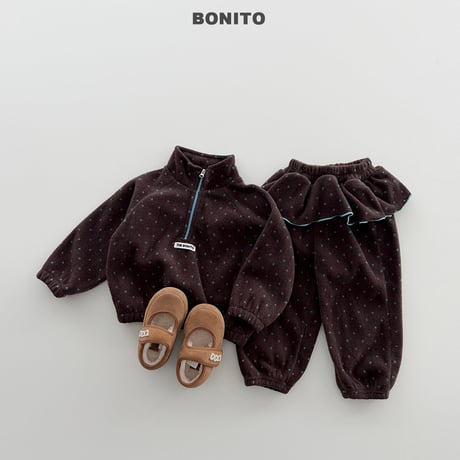bonito/93. fril half zipup set JS-JM