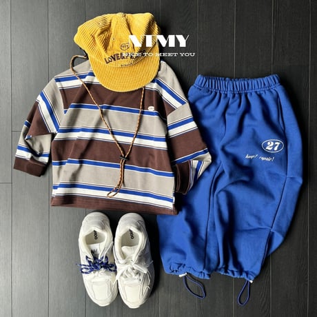 nicetomeetyou/40. border multi T-shirt JS-JL