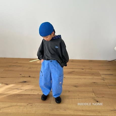 middlename/22. ss two color hood T-shirt S-XL