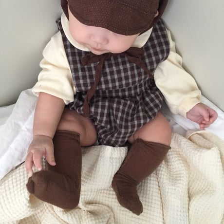 lalaland/75. b check romper 6M-18M