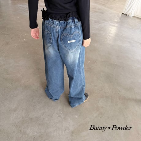 bunnypowder/105. heart denim pants 2XL-4XL