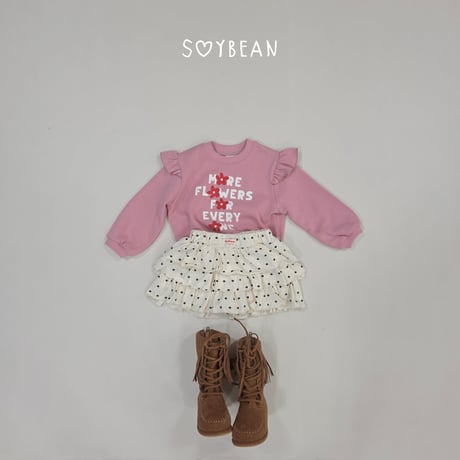 soybean/87. plan ) flower fril man-to-man XS-XL