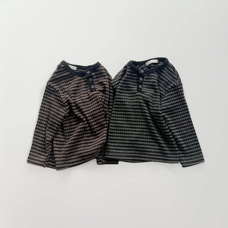 fromi/71. Striped Henley Tee? S-XL