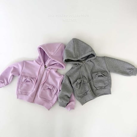 melikey/94. ribbon pocket hood zipup XS-XL