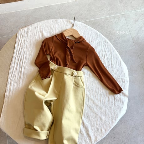 ohho/3. caramel ribbon T-shirt S-2XL