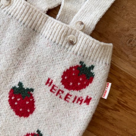 hereiam/15. strawberry knit overalls 18M-S