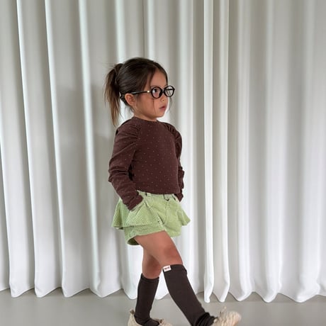 ellymolly/66. zizel dot shirring T-shirt 13-15