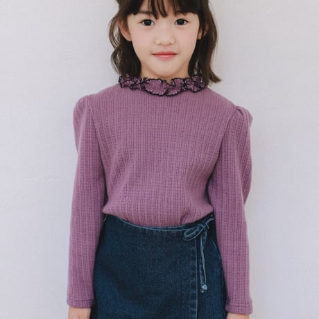 monatelier/20. amel two color fril T-shirt S-2XL