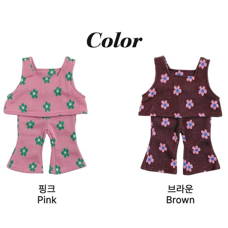 oottbebe/30. flower knit setup ( knit vest bootscut ) set XS(0-1Y)-XL(4-5Y)