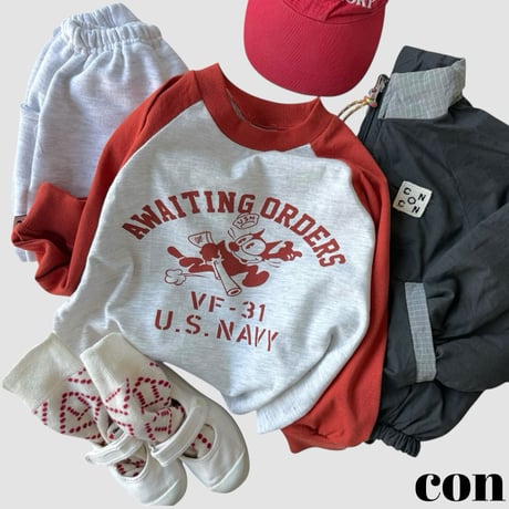 con/10. cat raglan T-shirt XXS-M