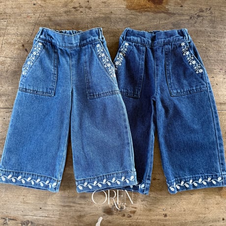 oren/20. may embroidery denim pants S-XL