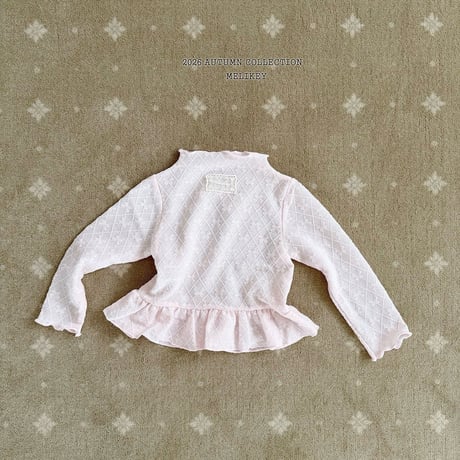 melikey/17. fril ribbon mesh T-shirt XS-XL
