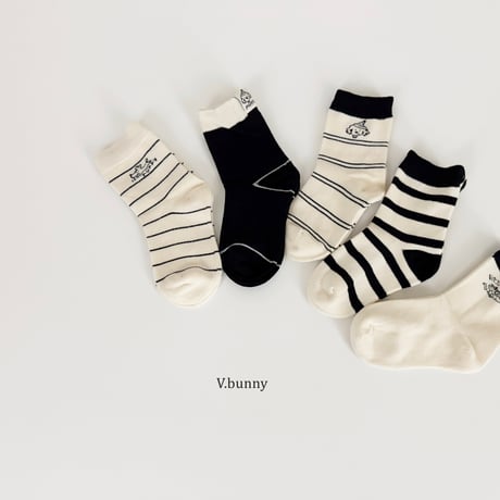 vbunny/46. puffy socks set M(130-150)-XL(180-210)