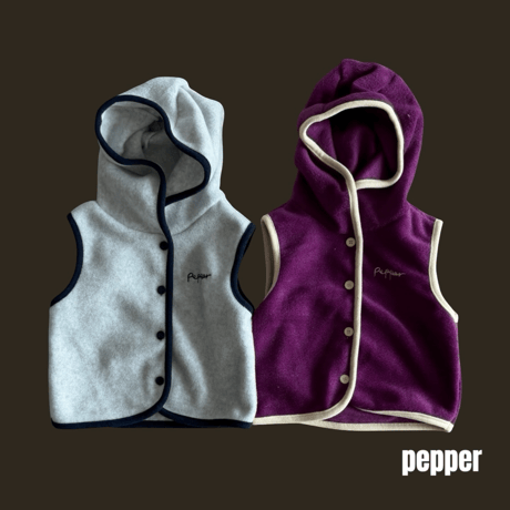 pepper/21. hood vest pollar XS-XL