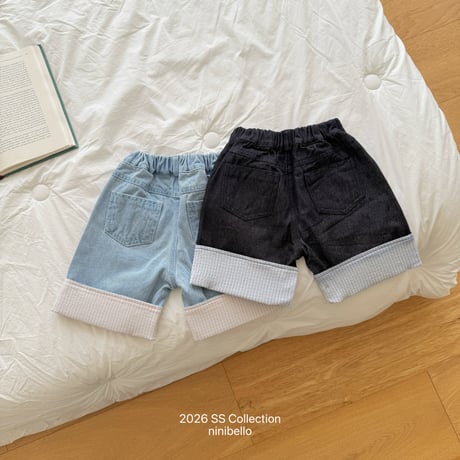 ninibello/120. checkcheck rollup denim ( 6bu ) pants 2XL
