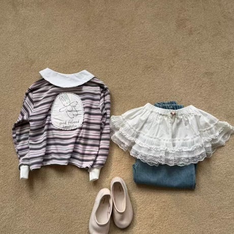 aiai/24. cherry line shirts collar T-shirt 90-130