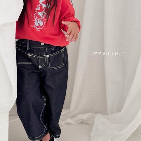 poisson/24. heart embroidery denim S-XL
