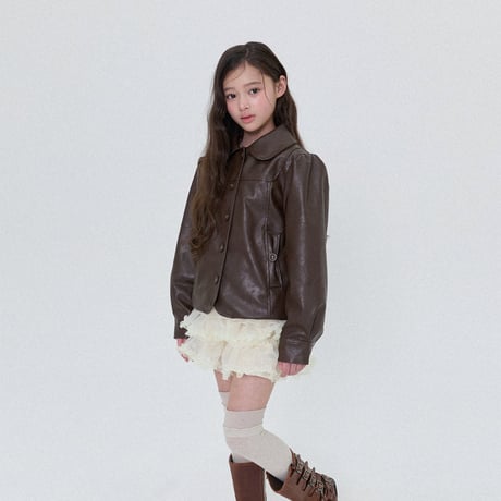 forkchips/80. teddy ledder jacket M-XL