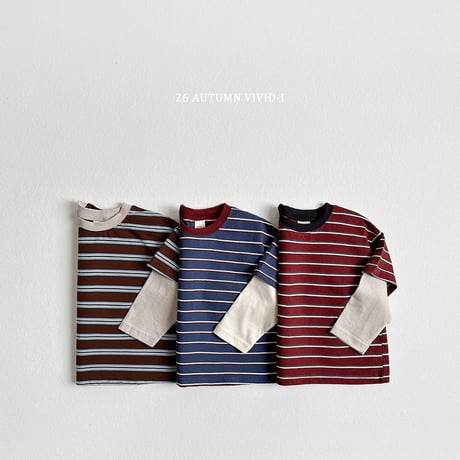 vividi/81. stripe double T-shirt XS-XL