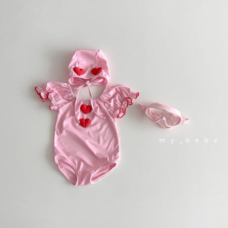 mybebe/6. heart motive shirring swimsuit S-L