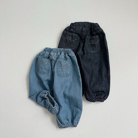 minirobe/9. Stitch Denim Jogger Pants S-XL