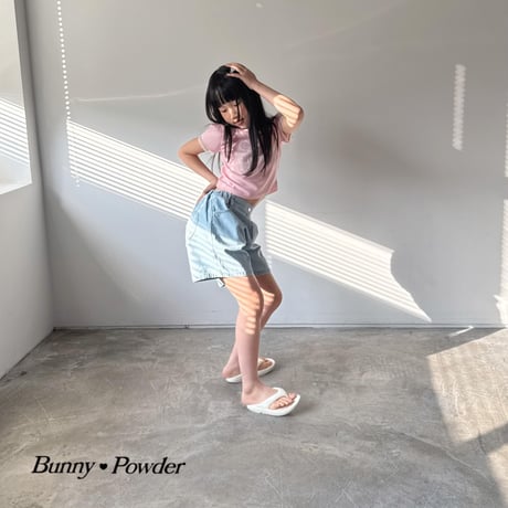 bunnypowder/206. heart denim half pants S-XL