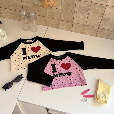 matilda/149. cat dot raglan T-shirt 5-13