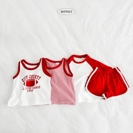 bayvely/24. rugby sleeveless updown set XS-XL