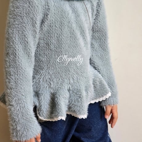 ellymolly/45. snow flower fril T-shirt 13-15