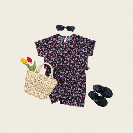 oottbebe/85. flower songe plitch updown set XS(1-2Y)-L(4-5Y)