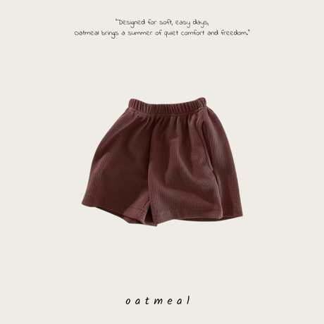 oatmeal/11. butter waffle half pants XS-XL