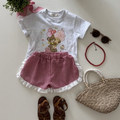 lepetitmot/27. lace check half pants XS-XL